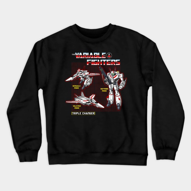 Retro 80's Anime G1 Cartoon Japanese Mecha Retro Robot Mashup Crewneck Sweatshirt by BoggsNicolas